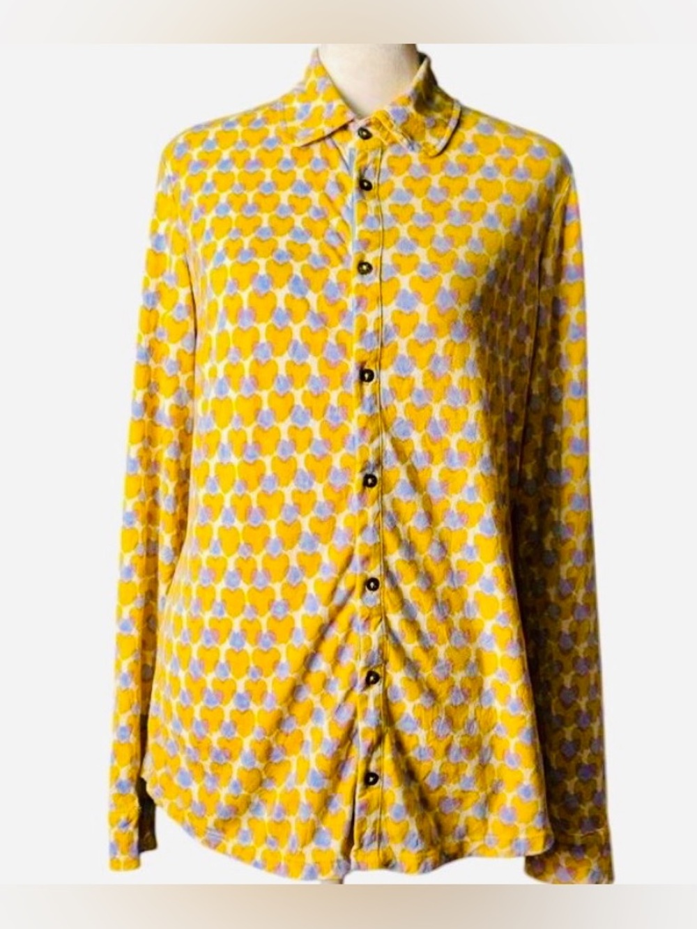 BODEN Heart Patterned Button-Up Blouse